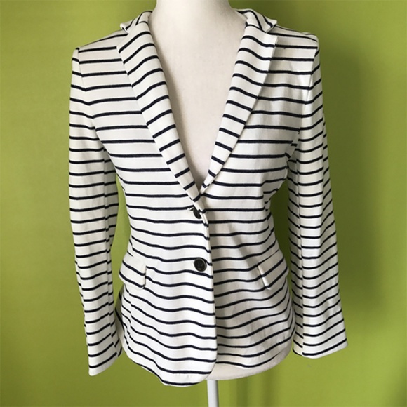 Old Navy Bell Sleeve Striped Blazer Top Sz M - Picture 2 of 8